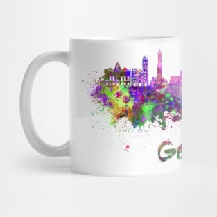 Genoa skyline in watercolor Mug